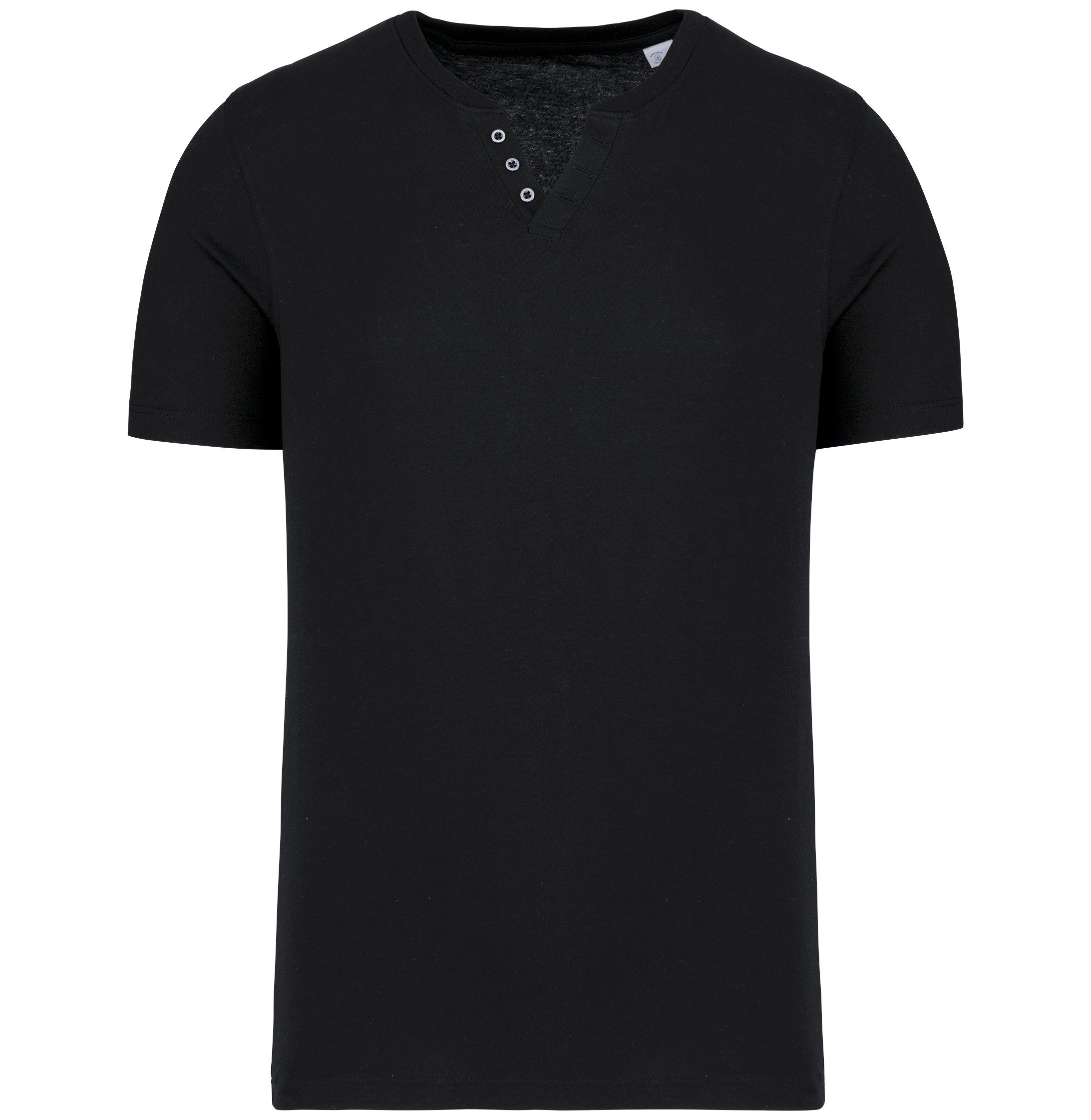 V-neck T-shirt With Buttons - 140 Gsm - KNS302