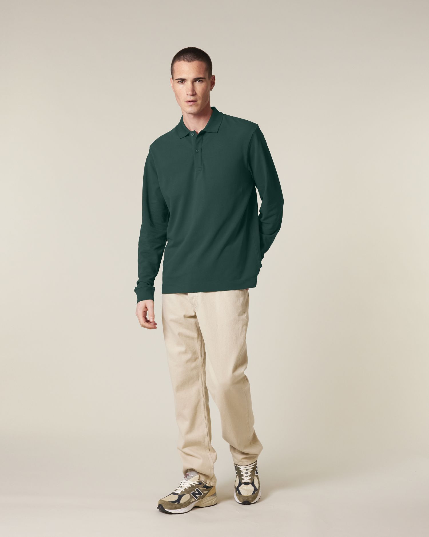 Unisex Organic Cotton Long Sleeve Polo - 240 GSM | Prepster 2.0 STPU223