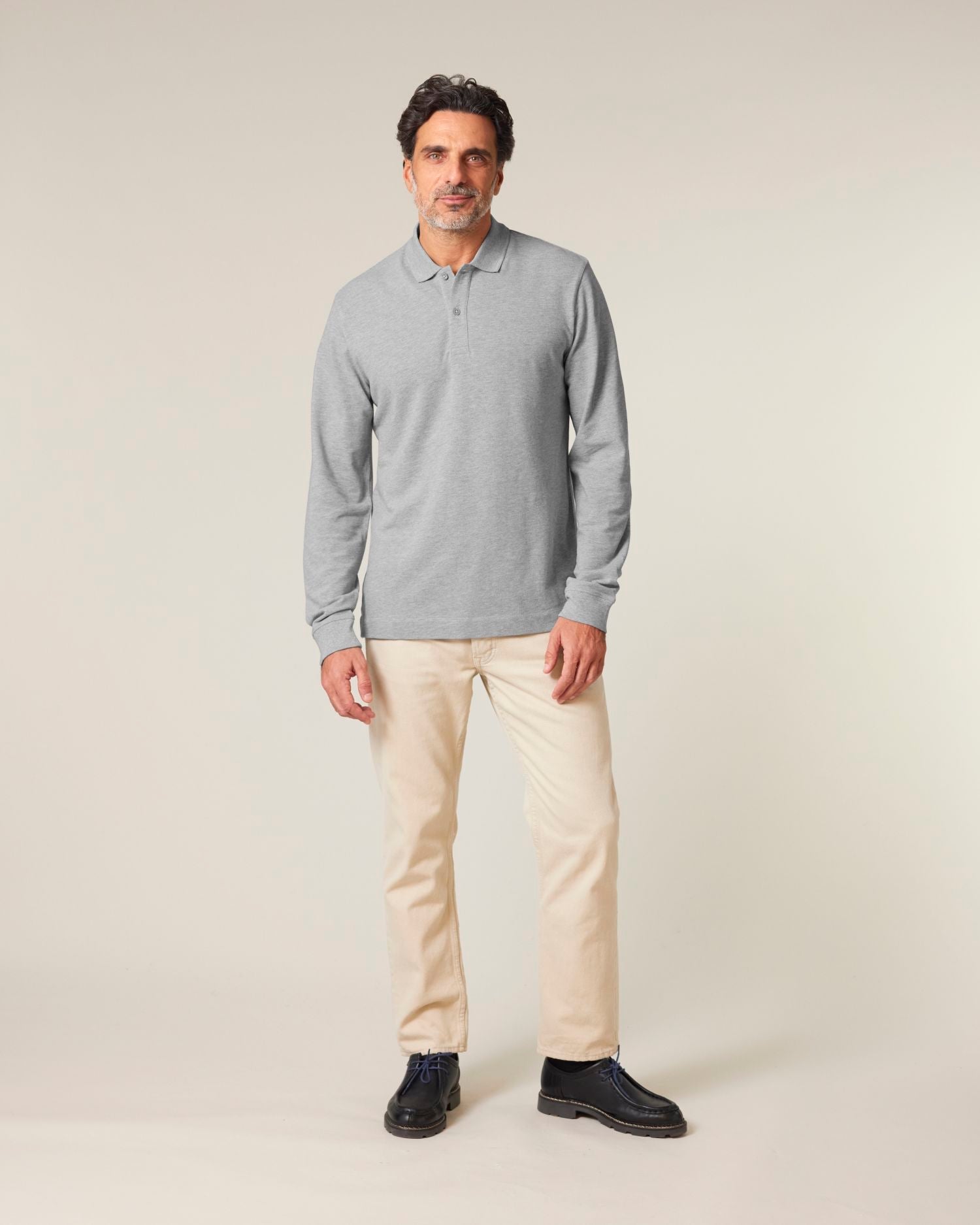 Unisex Organic Cotton Long Sleeve Polo - 240 GSM | Prepster 2.0 STPU223