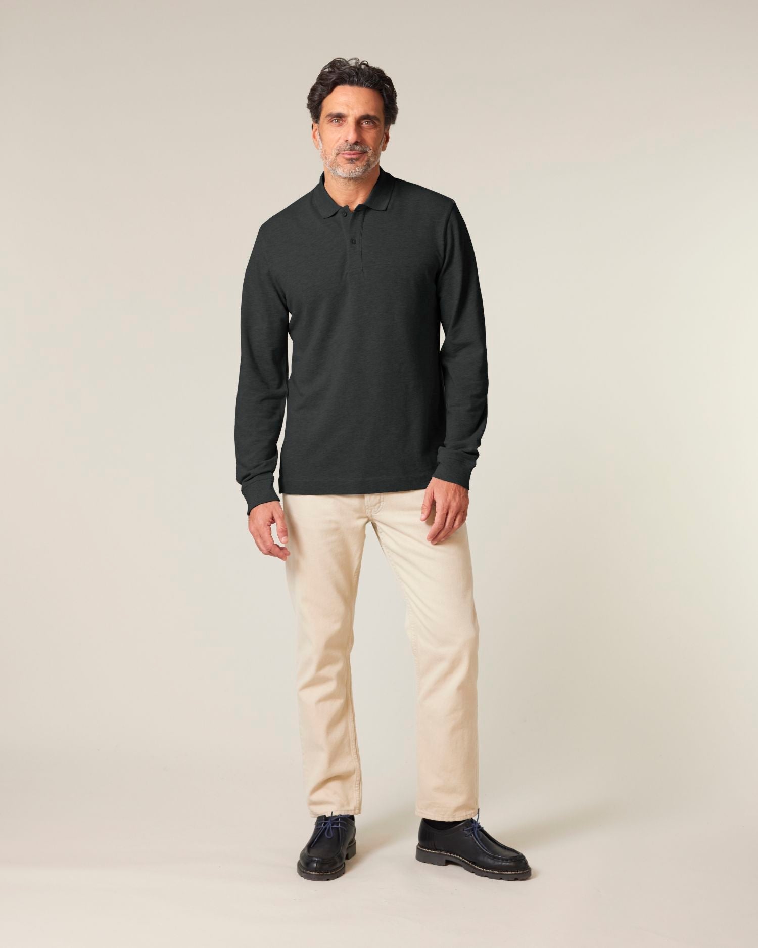 Unisex Organic Cotton Long Sleeve Polo - 240 GSM | Prepster 2.0 STPU223