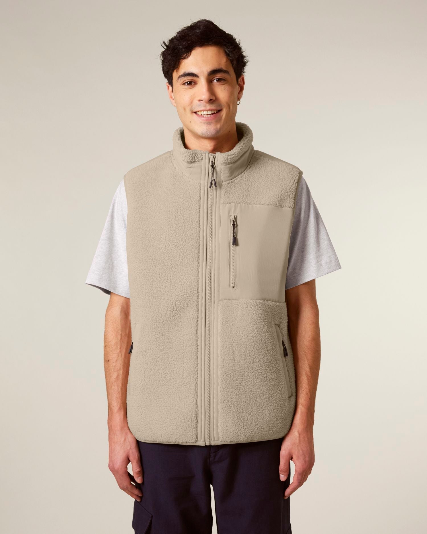 Unisex Recycled Sleeveless Sherpa Jacket | Liner STJU249