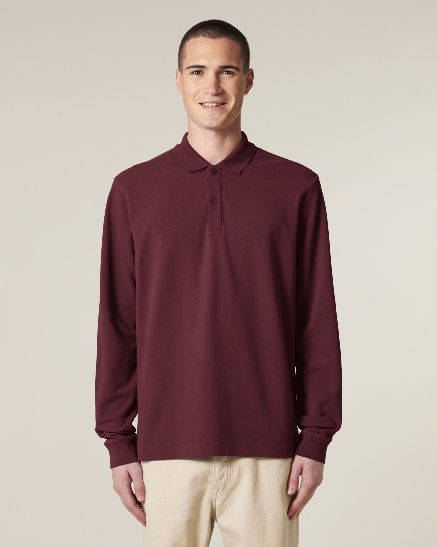 Unisex Organic Cotton Long Sleeve Polo - 240 GSM | Prepster 2.0 STPU223