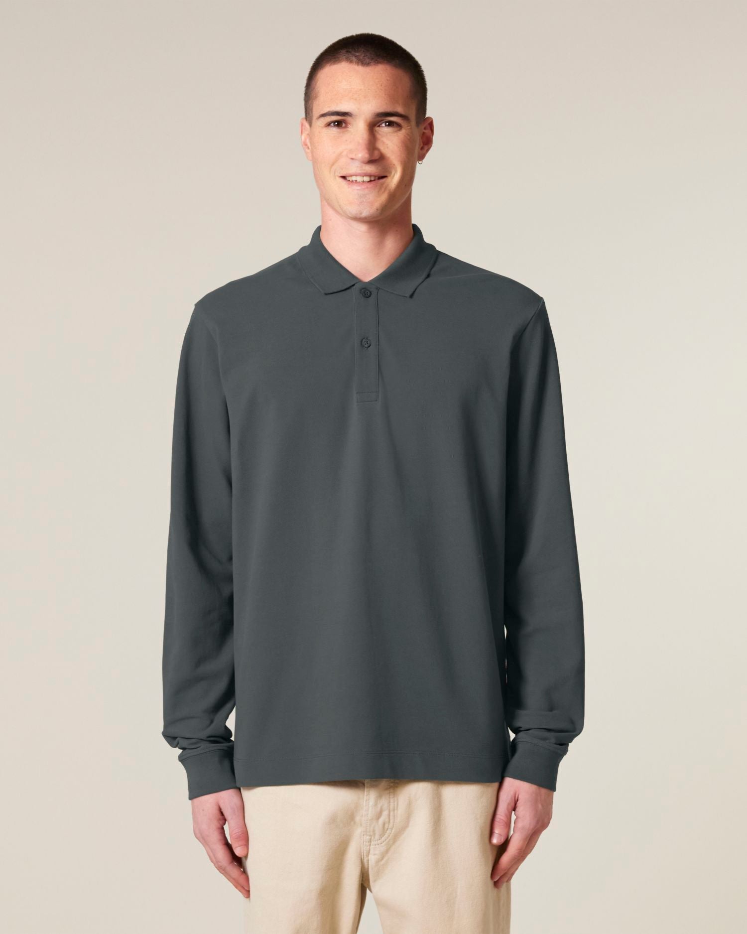 Unisex Organic Cotton Long Sleeve Polo - 240 GSM | Prepster 2.0 STPU223