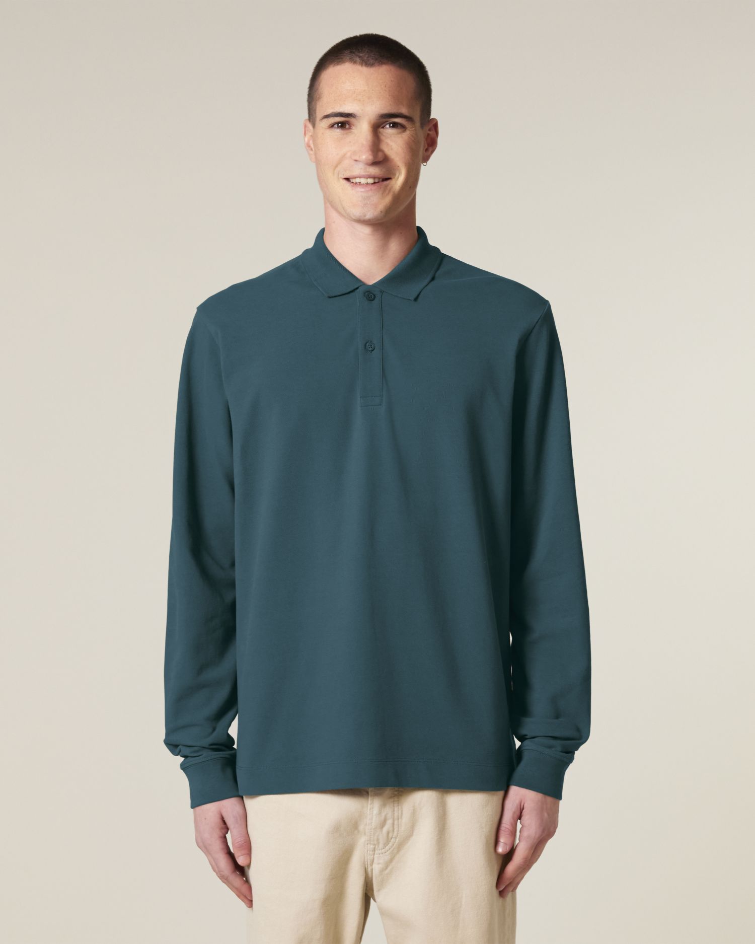 Unisex Organic Cotton Long Sleeve Polo - 240 GSM | Prepster 2.0 STPU223