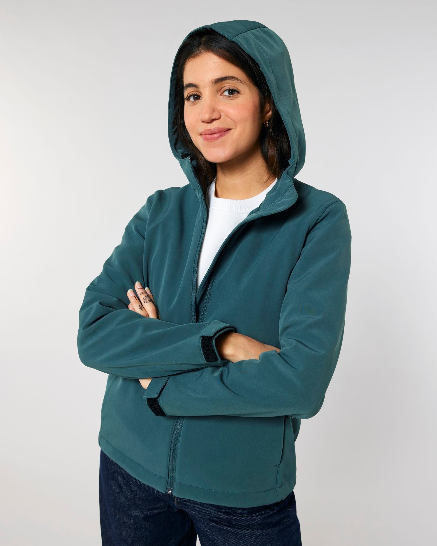 Women's Hooded Water-Repellent Softshell Jacket - 342 GSM | Stella Discoverer STJW159