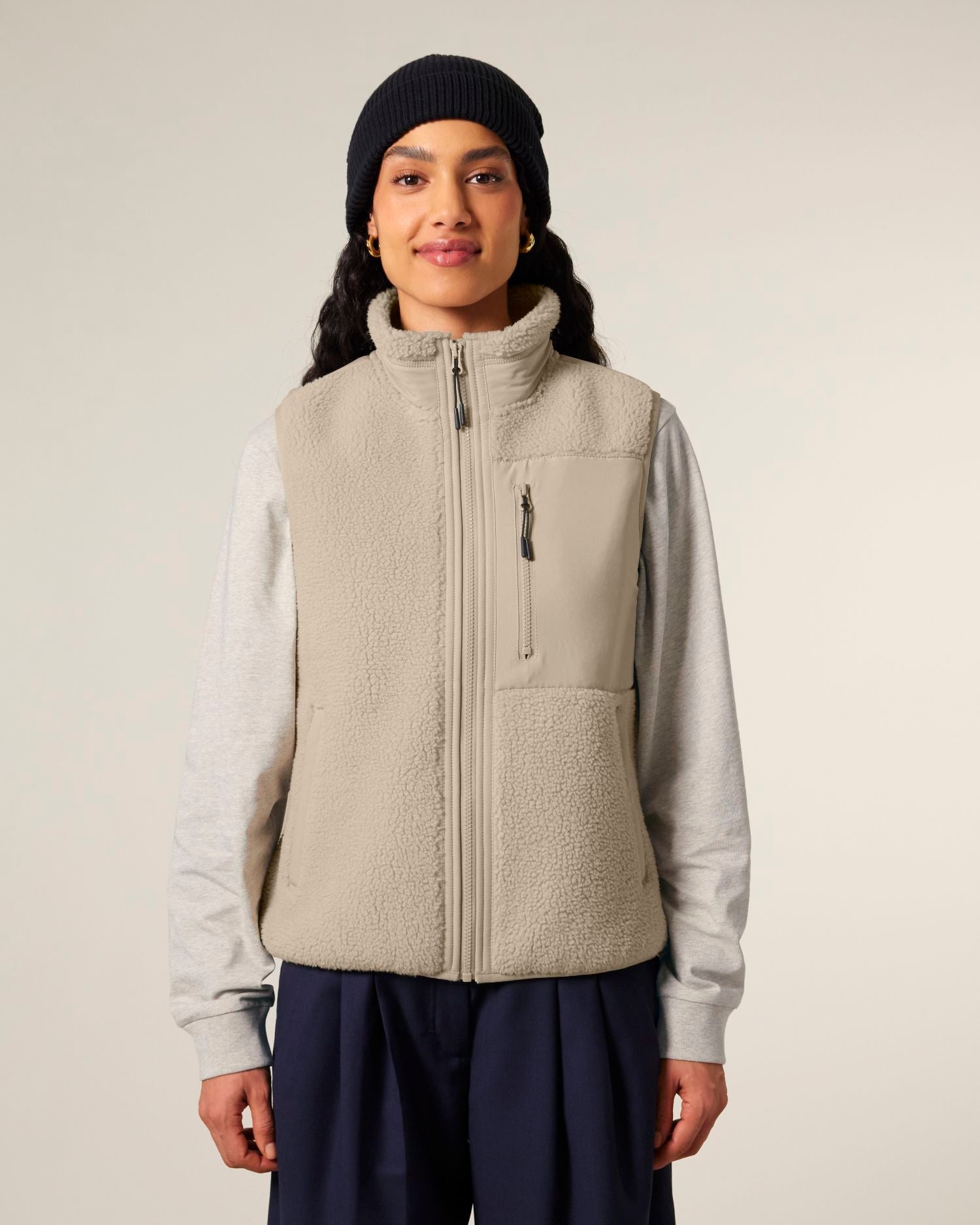 Unisex Recycled Sleeveless Sherpa Jacket | Liner STJU249