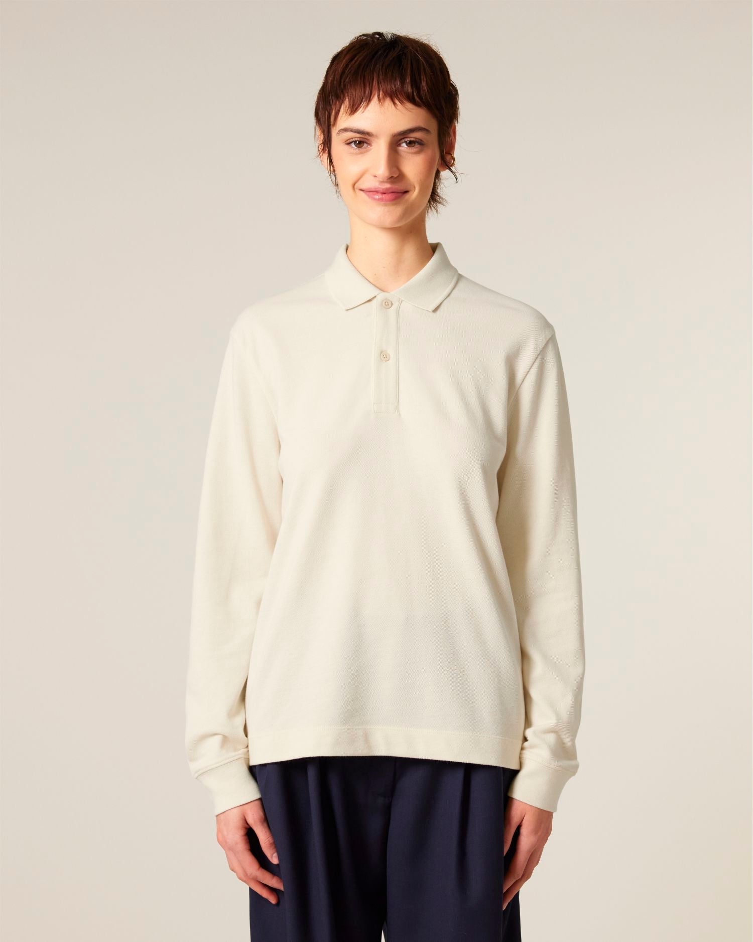 Unisex Organic Cotton Long Sleeve Polo - 240 GSM | Prepster 2.0 STPU223