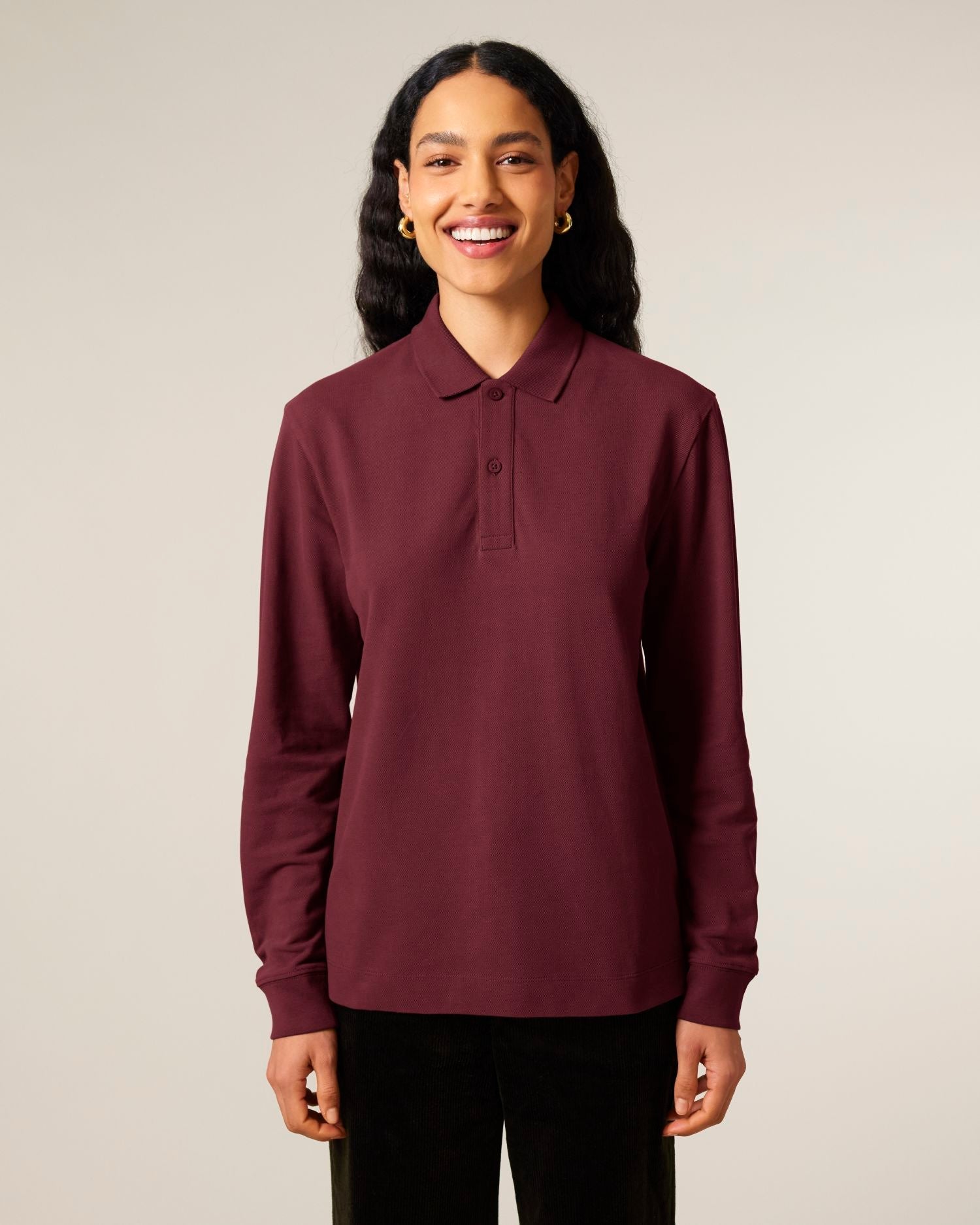 Unisex Organic Cotton Long Sleeve Polo - 240 GSM | Prepster 2.0 STPU223