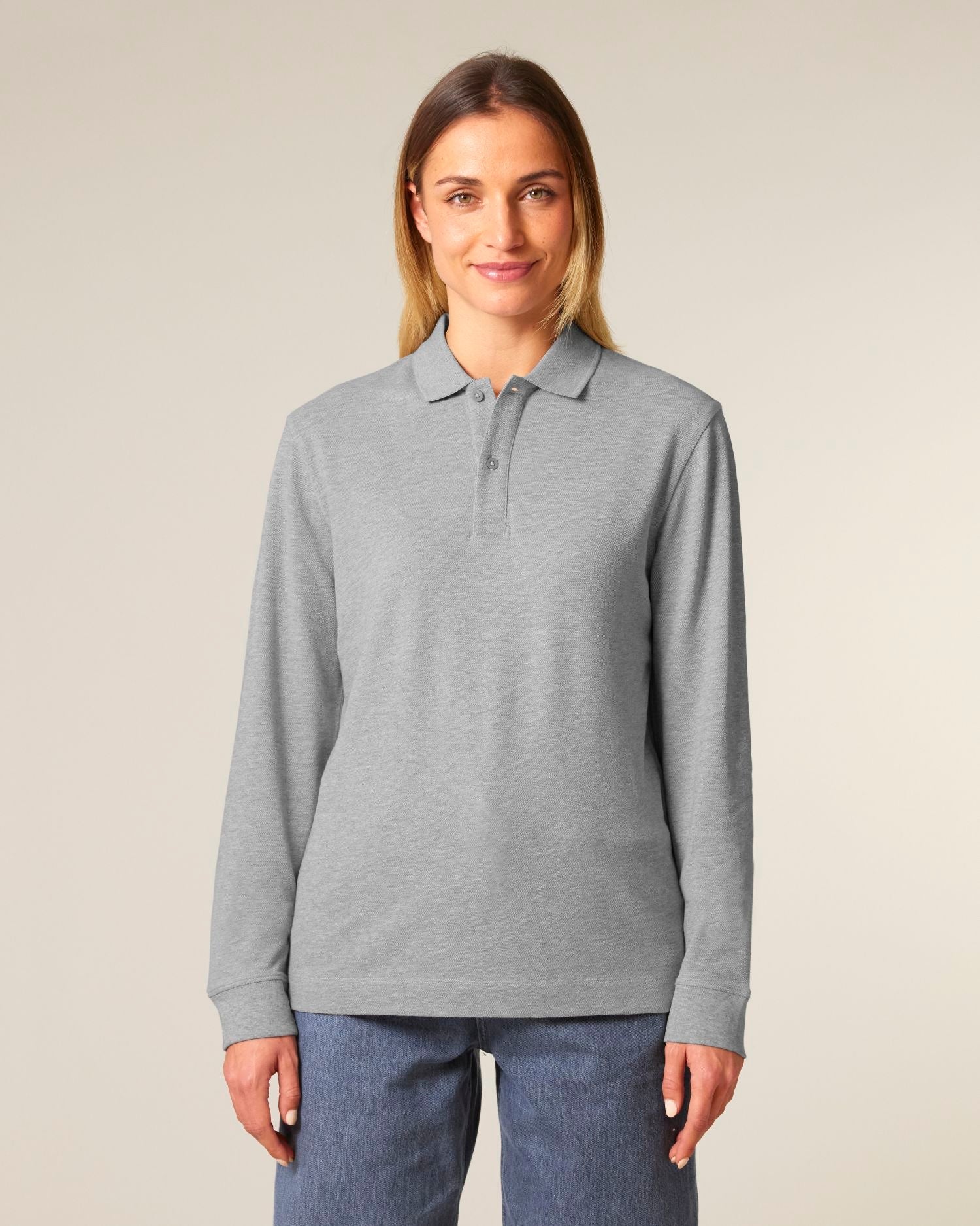 Unisex Organic Cotton Long Sleeve Polo - 240 GSM | Prepster 2.0 STPU223