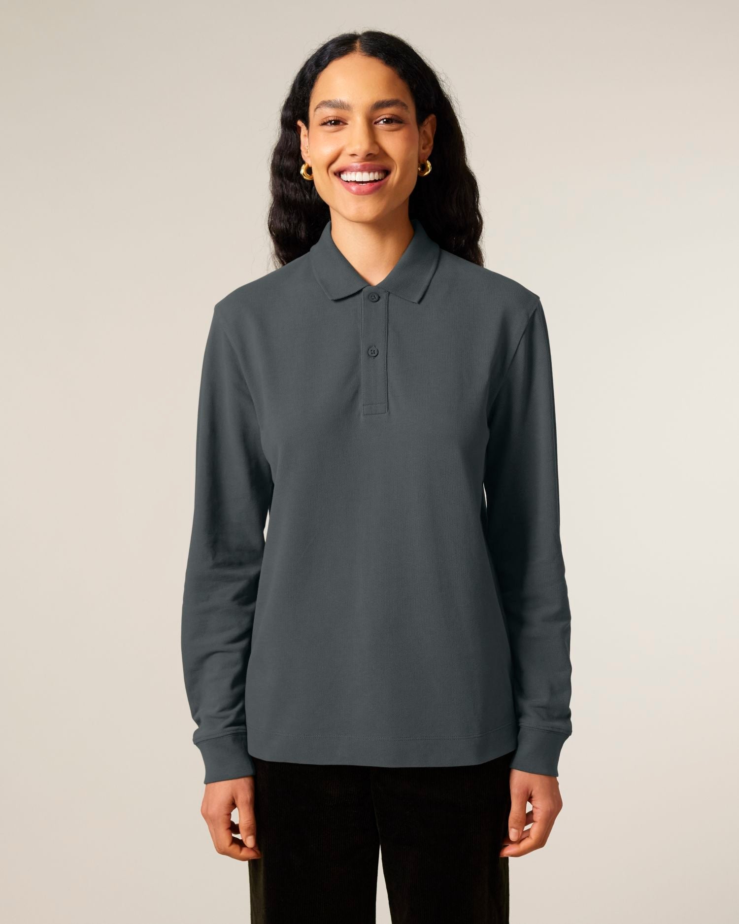 Unisex Organic Cotton Long Sleeve Polo - 240 GSM | Prepster 2.0 STPU223